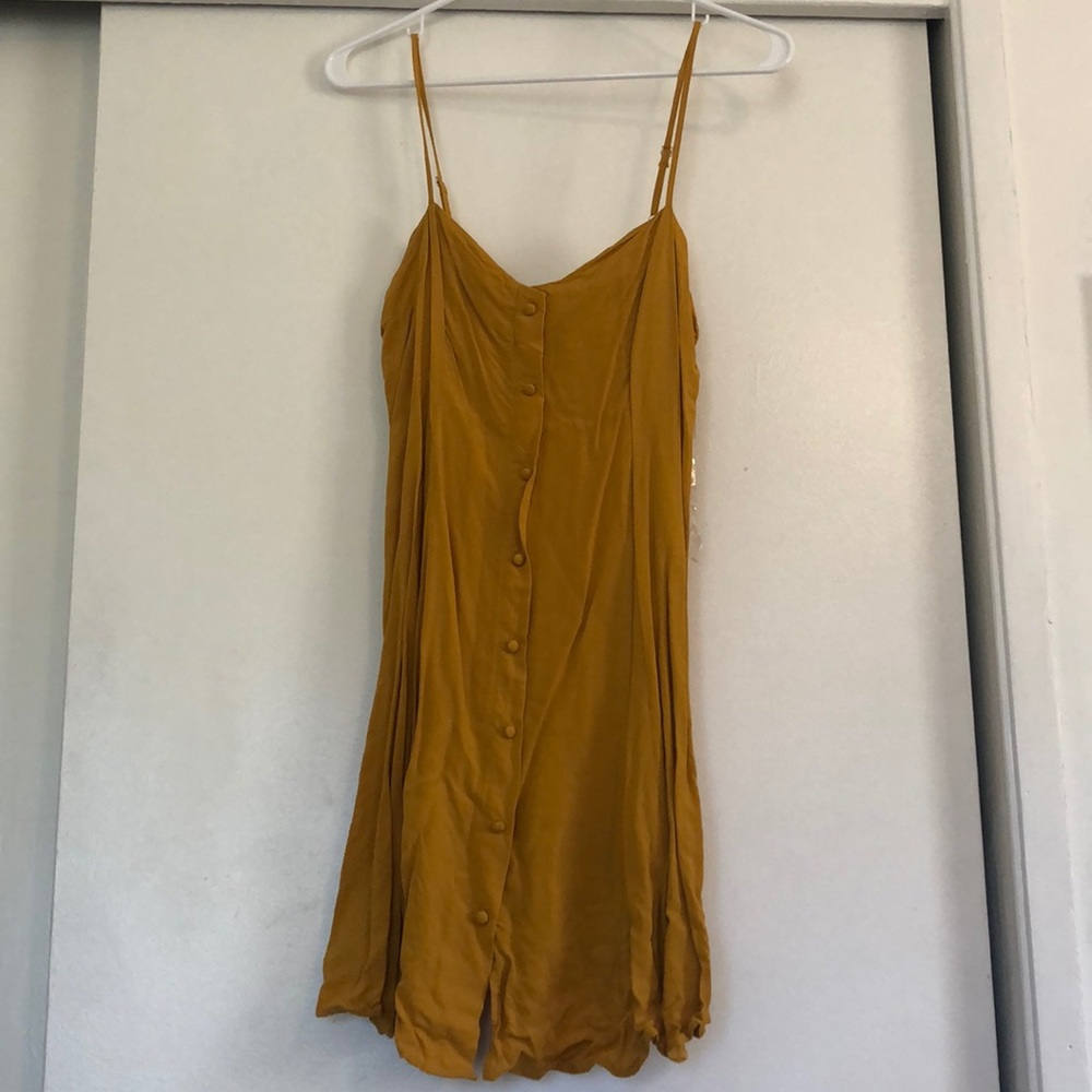 Mustard yellow button up dress